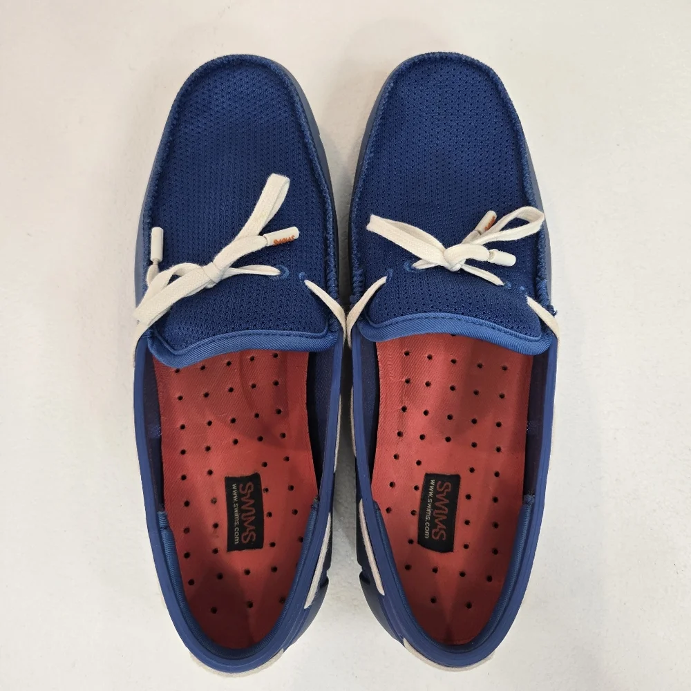 Swims Braided Lace Loafer‎ Men's Size 7 Blue Boat Shoes Water Shoes Slip-On
